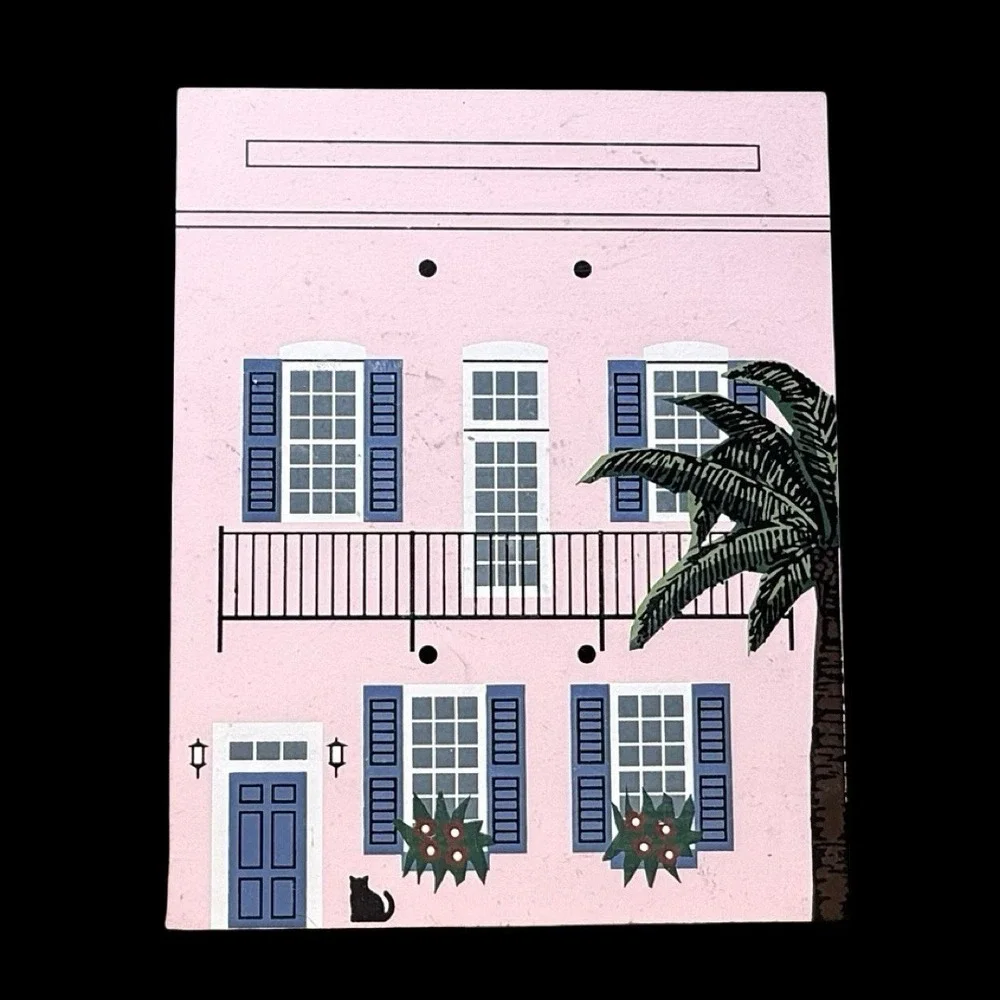 Cat's Meow Rainbow Row #6 Pink Charleston South Carolina Faline Signed 1998
